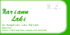 mariann laki business card